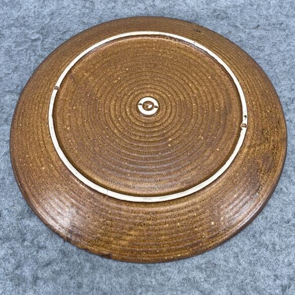 Vintage California Pottery 11 in Platter Circa 1950 Made in the USA Brown Swirl - Picture 3 of 5